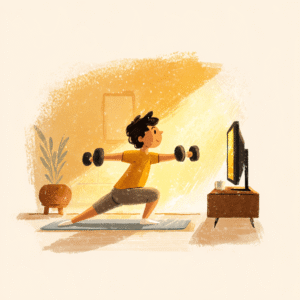 ćwiczenia w domu przed TV