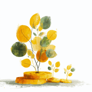 drzewko rosnące z monet