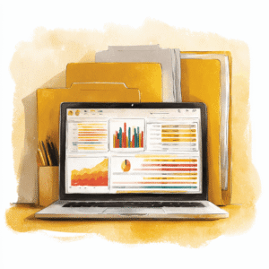 plik exel otwarty na laptopie