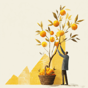 człowiek zbiera to co urosło